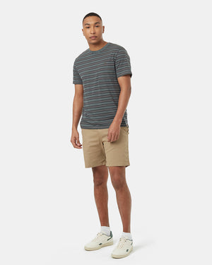 Green-Crew-Neck-Shortsleeve-Striped-T-Shirt