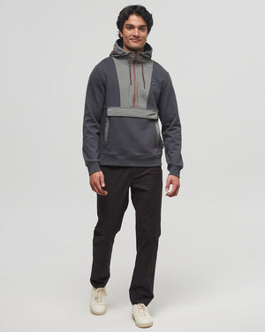 Green-Half-Zip-Regular-Fit-Fleece-Hoodie