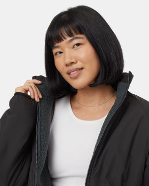 Green-Mock-Neck-Oversized-Fit-Fleece-Zip-Up