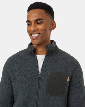 Green-Mock-Neck-Relaxed-Fit-Fleece-Zip-Up