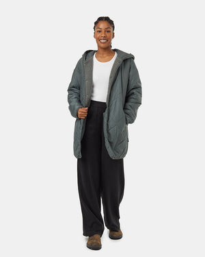 Green-Reversible-Boucle-Hooded-Jacket