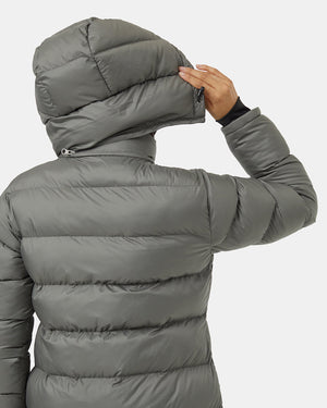 Green-Womens-Long-Puffer-Jacket