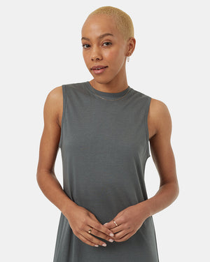Green-Womens-Mid-Length-Slit-Dress