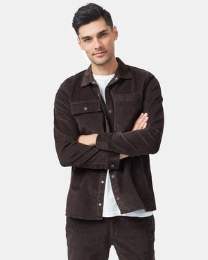 Green Men's Button Up Cordurory Shacket