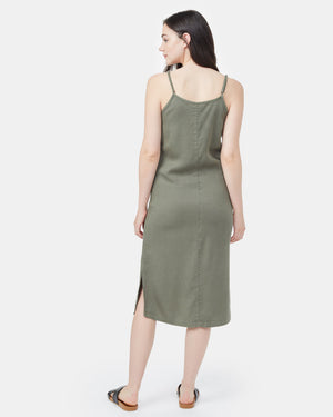 Green Women's Tank Slit Dress