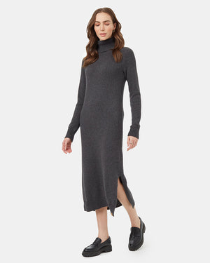 Grey-Organic-Cotton-Turtleneck-Maxi-Dress