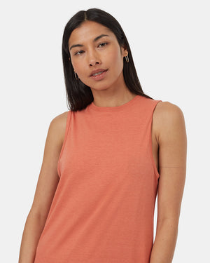 Orange-Womens-Mid-Length-Slit-Dress