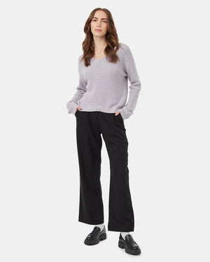 Purple-Womens-Organic-Cotton-V-Neck-Jumper