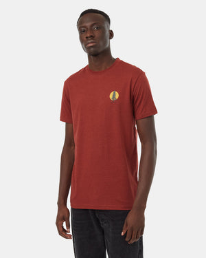 Red-Crew-Neck-Short-Sleeve-Graphic-T-Shirt
