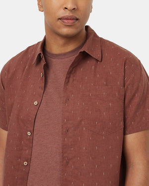 Red-Hemp-Button-Up-Shortsleeve-Shirt
