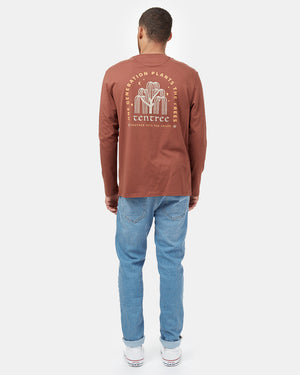 Red Organic Cotton Oversized Long Sleeve Top