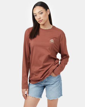 Red Organic Cotton Oversized Long Sleeve Top