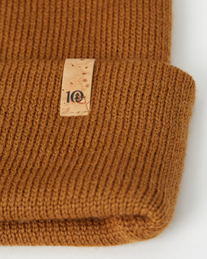 Brown Merino Wool Toque Hat