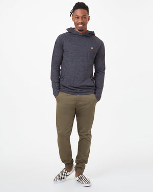 Black Mens Hemp Long Sleeve Hoodie