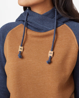Blue,Brown Organic Cotton Pullover Hoodie