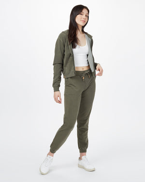 Green Organic Cotton Zip Up