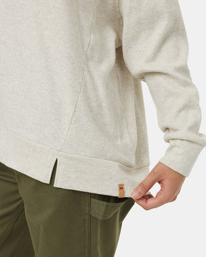 White-Waffle-Knit-V-neck-Longsleeve-Shirt