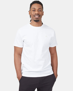 White Men's Embroidery Short Sleeve T-Shirt