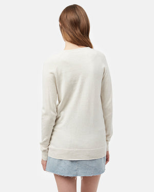 White Women's Longsleeve Crossover Jumper