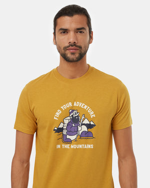 Yellow-Crew-Neck-Graphic-Shortsleeve-T-Shirt