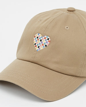Beige Adjustable Organic Cotton Baseball Cap