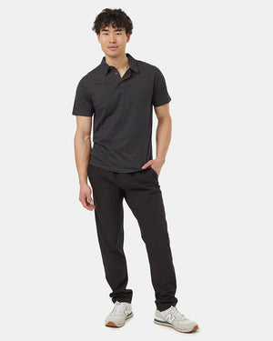 Black-Mens-Short-Sleeve-Polo-Neck-T-Shirt
