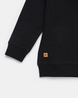 Black Kids Organic Cotton Fleece Sweatshirt