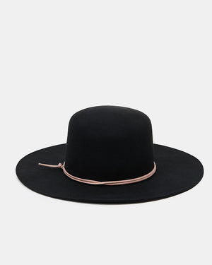 Black Recycled Wool Fedora Hat
