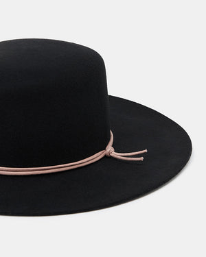 Black Recycled Wool Fedora Hat