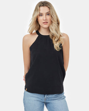 Black Women's Halter Neck Tank Top