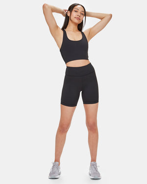 Black Women's High-Rise Biker Shorts