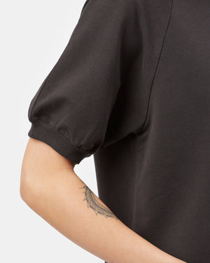 Black Women's Organic French Terry Short Sleeve Top