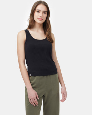Black Women's Ribbed Tank Top