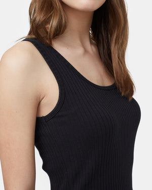 Black Women's Ribbed Tank Top