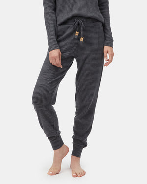 Black Women's Waffle Knit Joggers