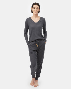 Black Women's Waffle Knit Joggers