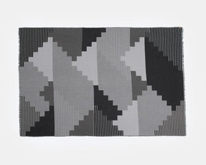 Black,Gray Organic Cotton Woven Blanket