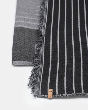 Black,Gray Organic Cotton Woven Blanket