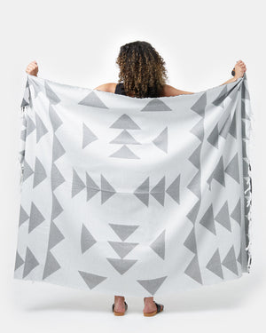 Black,White Organic Cotton Reversible Beach Blanket