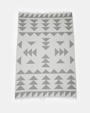 Black,White Organic Cotton Reversible Beach Blanket