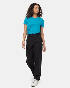 Blue-Recycled-Polyester-Crew-Neck-T-Shirt