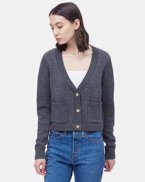 Blue-Women_s-Knit-Button--CardiganSweater