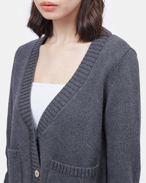 Blue-Women_s-Knit-Button--CardiganSweater