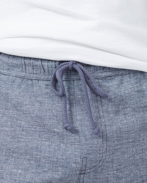 Blue Men's Casual Hemp Shorts