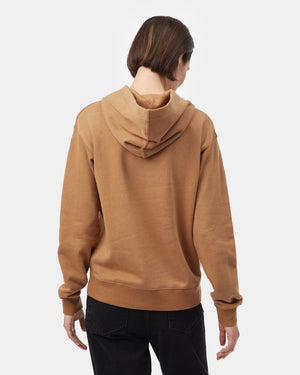 Brown Embroidered Pullover Hoodie