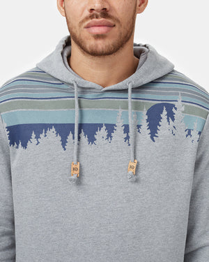 Gray Retro Graphic Pullover Hooide