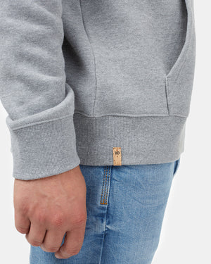 Gray Retro Graphic Pullover Hooide