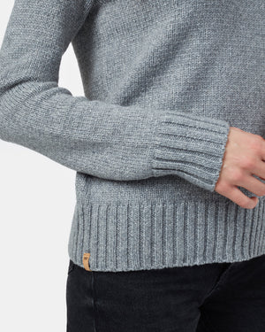Gray Women's Ribbed Wool Turtleneck