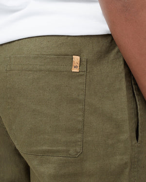 Green Men's Hemp Mid-Rise Shorts