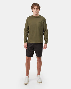 Green Men's Organic Cotton Pocket Long Sleeve Top